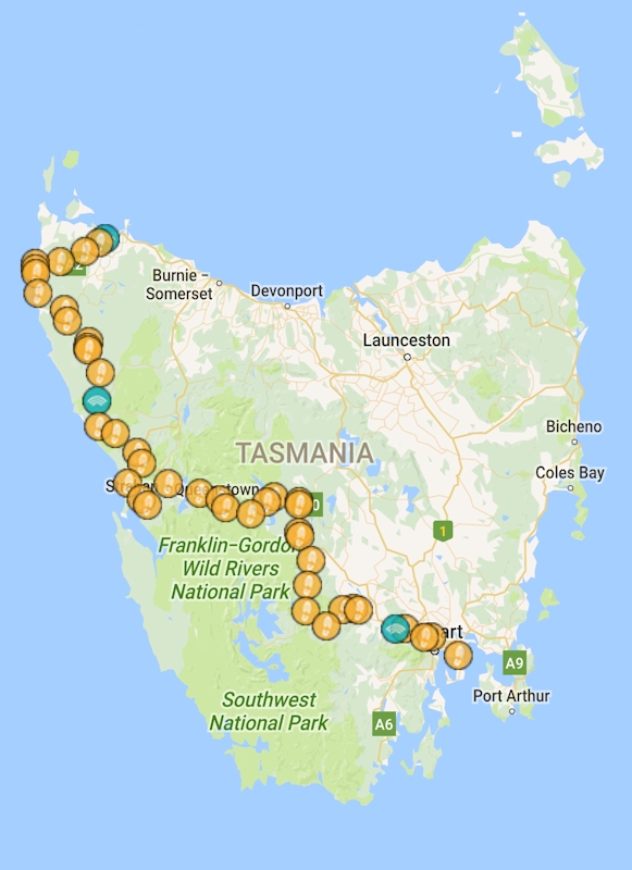 Ride from Lauderdale to Smithton Tasmania